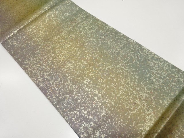 引箔　のり散らし模様　袋帯